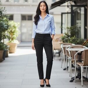 Banana Republic‎ Black Wool Blend Straight Leg Dress Pants Women's Size 4